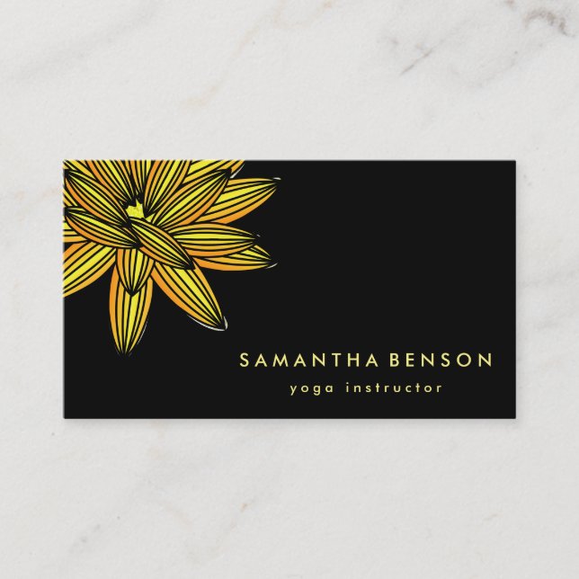 Carte De Visite Logo élégant Lotus Flower Yoga (Devant)