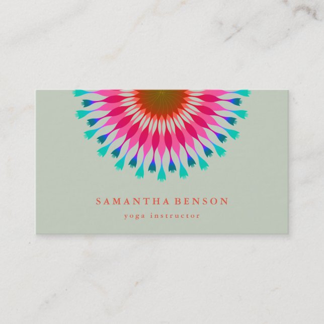 Carte De Visite Logo élégant Lotus Flower Yoga (Devant)