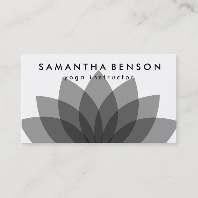 Carte De Visite Logo élégant Lotus Flower Yoga (Devant)