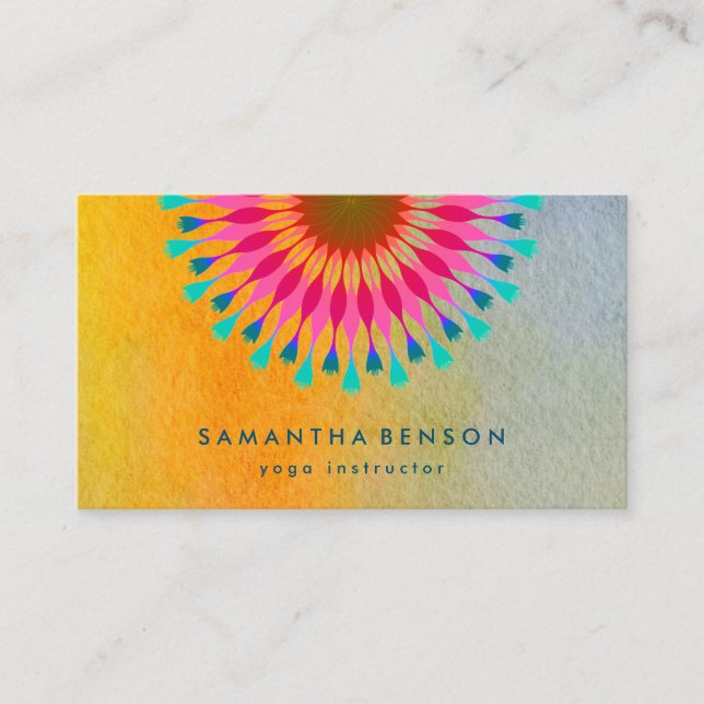 Carte De Visite Logo élégant Lotus Flower Yoga (Devant)