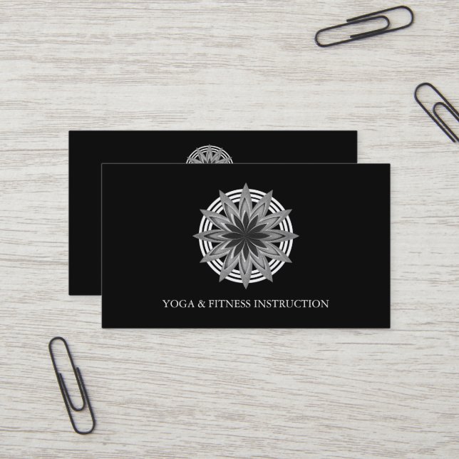 Carte De Visite Logo élégant Lotus Flower Yoga (Devant/Arrière en situation)