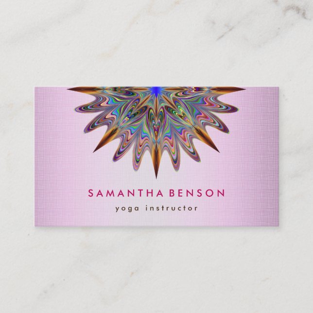 Carte De Visite Logo élégant Lotus Flower Yoga (Devant)
