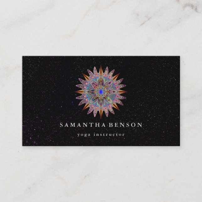 Carte De Visite Logo élégant Lotus Flower Yoga (Devant)