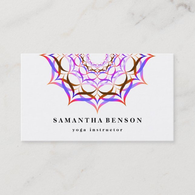 Carte De Visite Logo élégant Lotus Flower Yoga (Devant)