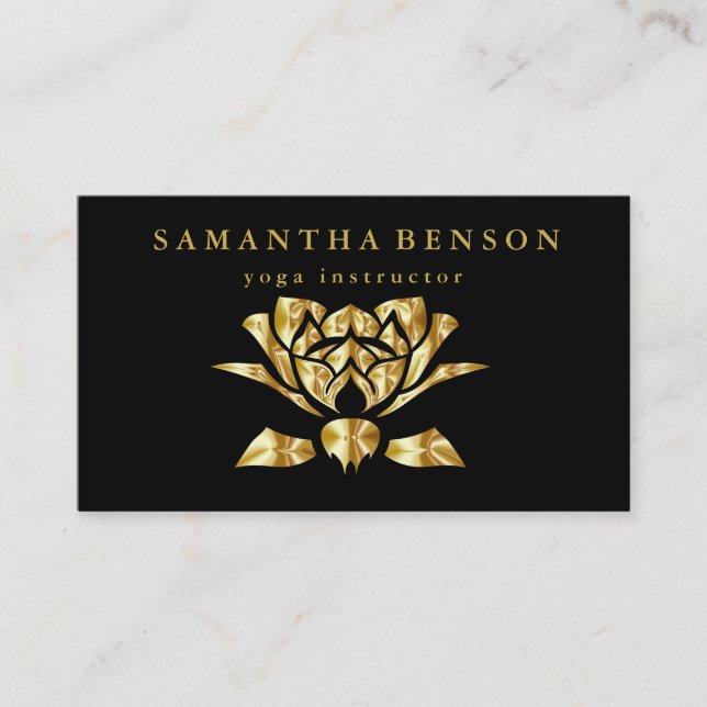 Carte De Visite Logo élégant Lotus Flower Yoga (Devant)