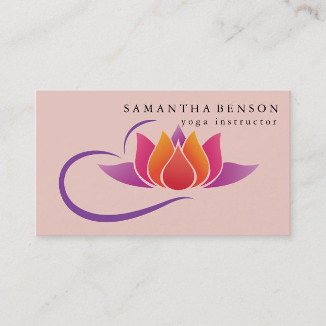 Carte De Visite Logo élégant Lotus Flower Yoga (Devant)