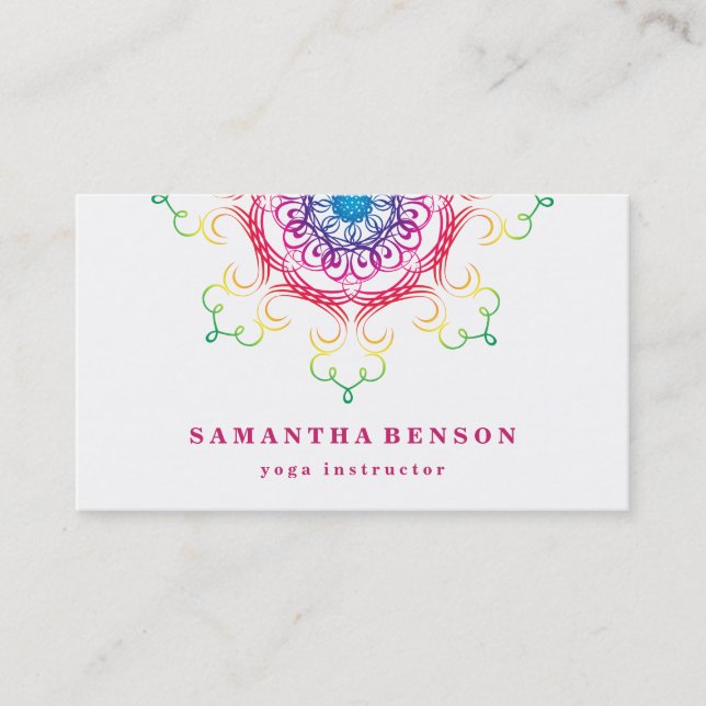 Carte De Visite Logo élégant Lotus Flower Yoga (Devant)