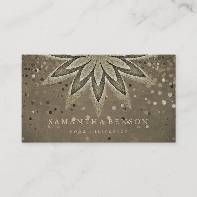 Carte De Visite Logo élégant Lotus Flower Yoga Confetti (Devant)