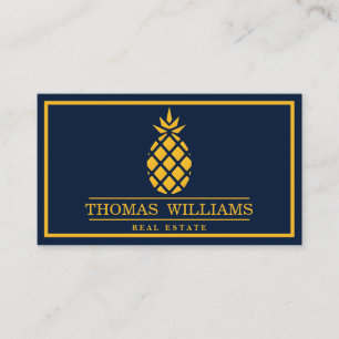 Carte De Visite Logo élégant moderne en ananas sur Arrière - plan 