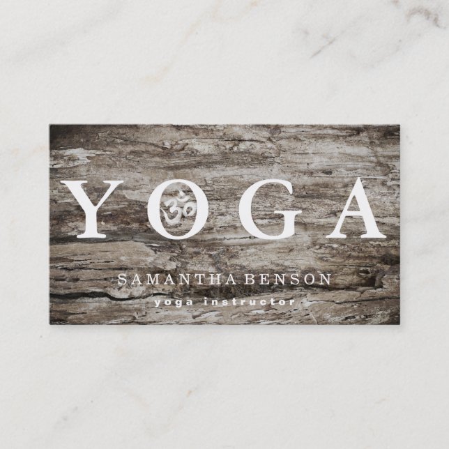 Carte De Visite Logo élégant Yoga Méditation Bois (Devant)