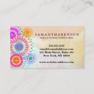 Carte De Visite Logo élégant Yoga méditation Lotus Fleurs