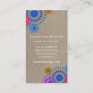 Carte De Visite Logo élégant Yoga méditation Lotus Fleurs