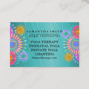 Carte De Visite Logo élégant Yoga méditation Lotus Fleurs