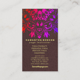 Carte De Visite Logo élégant Yoga méditation Lotus Fleurs