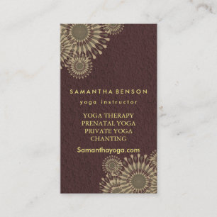 Carte De Visite Logo élégant Yoga méditation Lotus Fleurs
