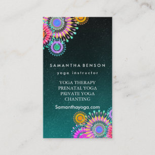 Carte De Visite Logo élégant Yoga méditation Lotus Fleurs