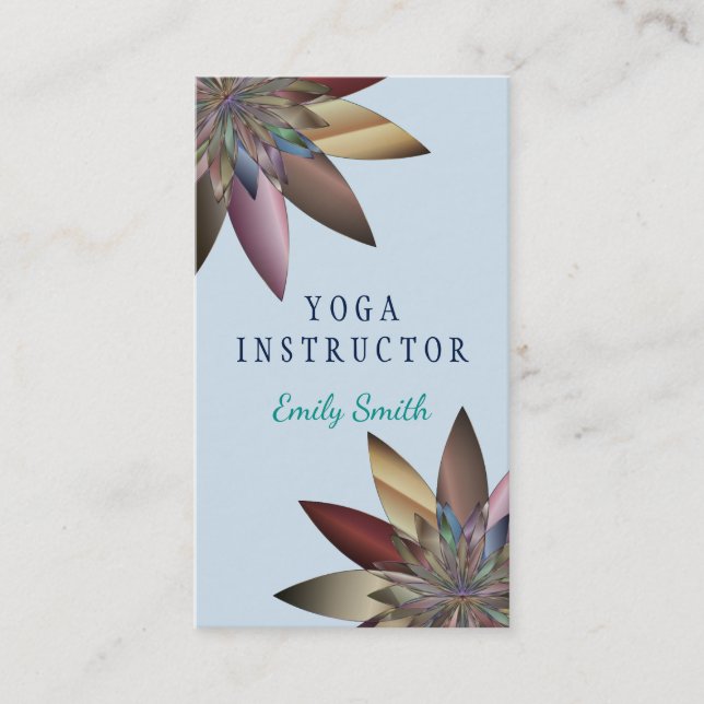 Carte De Visite Logo élégant Yoga méditation Lotus Fleurs (Devant)