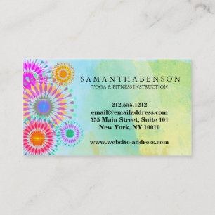 Carte De Visite Logo élégant Yoga méditation Lotus Fleurs