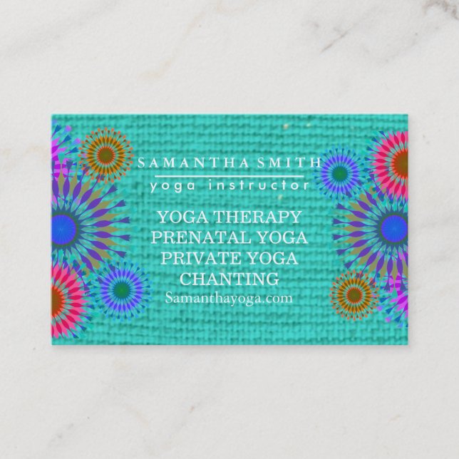 Carte De Visite Logo élégant Yoga méditation Lotus Fleurs (Devant)