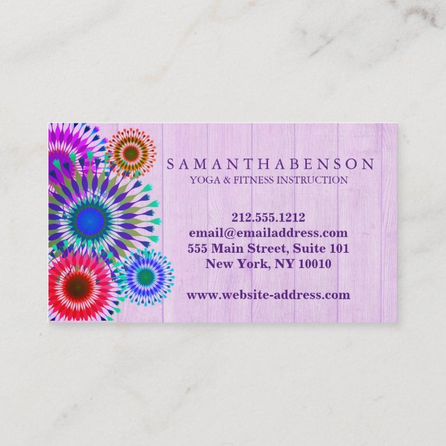 Carte De Visite Logo élégant Yoga méditation Lotus Fleurs (Dos)