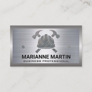 Carte De Visite Logo en acier de construction   Couleur   Menuiser