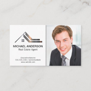 Carte De Visite Logo en métal immobilier Business Man