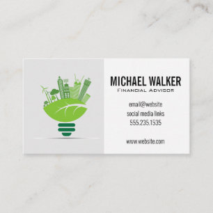 Carte De Visite Logo Energy City Bulb   Éco