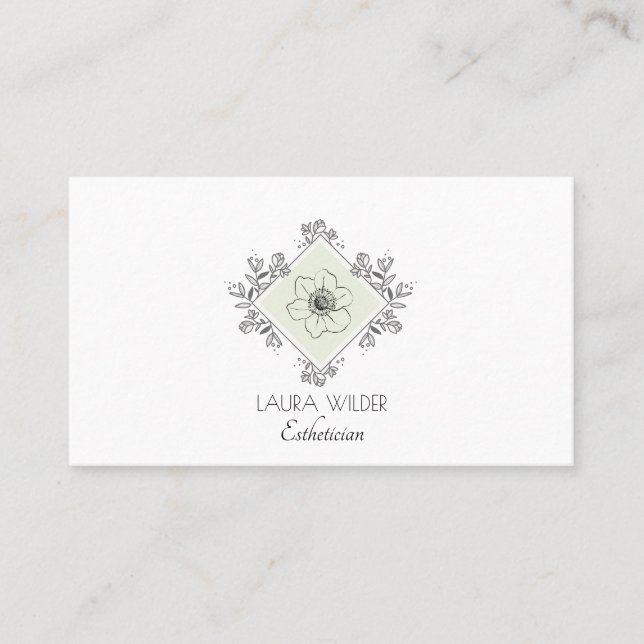 Carte De Visite Logo Esthétique Floral (Devant)
