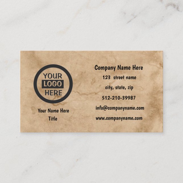 Carte De Visite Logo et informations de l'entreprise | Arrière - p (Devant)