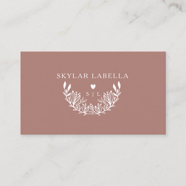 Carte De Visite Logo et monogramme floraux modernes (Devant)