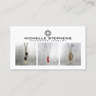Carte De Visite Logo et photographie du designer de bijoux moderne