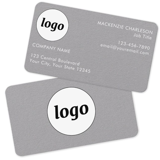 Carte De Visite Logo et texte simple (Logo and custom text business cards)