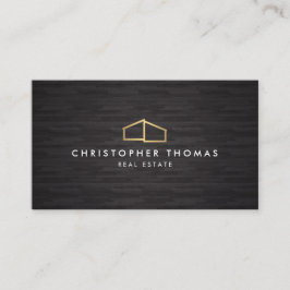 Carte De Visite Logo Faux Gold sur bois noir