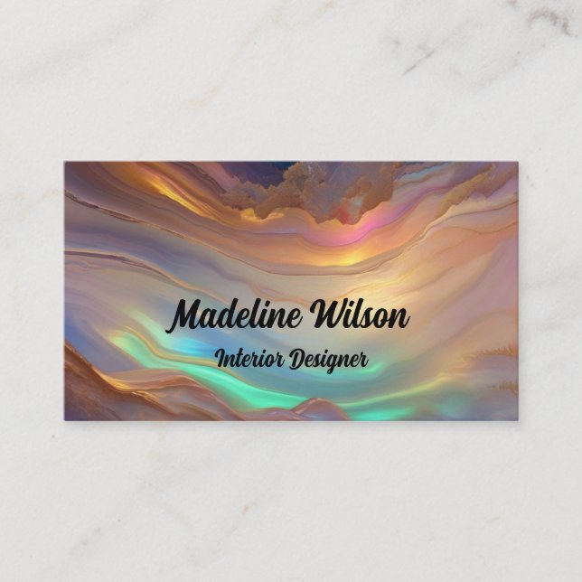 Carte De Visite Logo Faux Opal Stone (Devant)