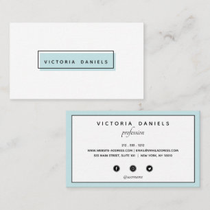 Carte De Visite Logo féminin Bleu médias sociaux professionnel