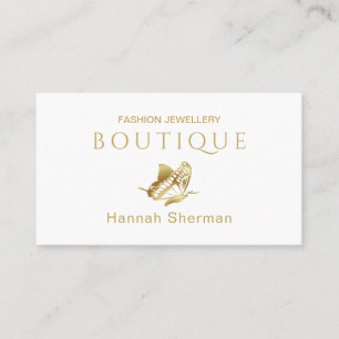 Carte De Visite Logo féminin de papillon d'or