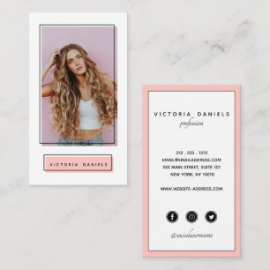 Carte De Visite Logo féminin Rose Médias sociaux photo