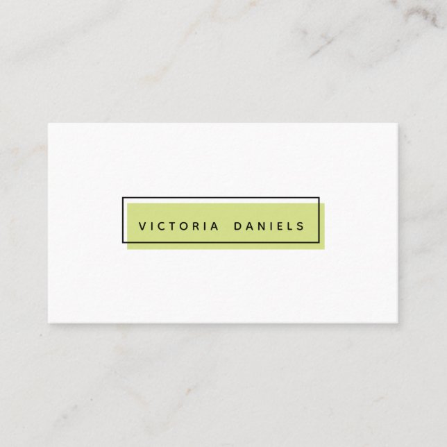 Carte De Visite Logo féminin | Vert | Professionnel minimal (Devant)