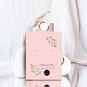 Carte De Visite Logo Feminine Pink Script artisanal bijoux