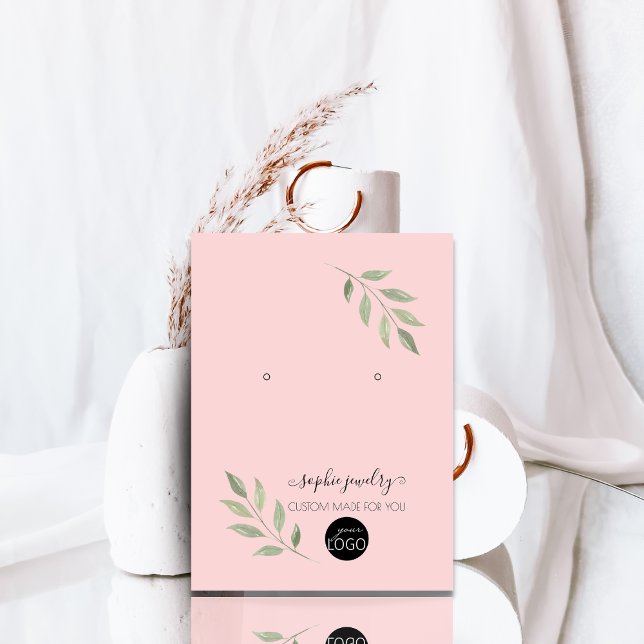 Carte De Visite Logo Feminine Pink Script artisanal bijoux (Créateur téléchargé)