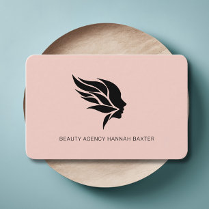 Carte De Visite Logo Femme Beauté, Moderne, Salon, Rose