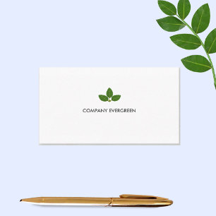 Carte De Visite Logo Feuille de Laurel Vert Personnalisé sur Blanc