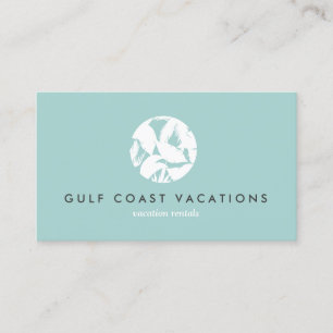Carte De Visite Logo Feuille Tropical sur Aqua pour location vacan