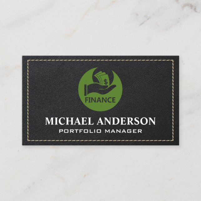 Carte De Visite Logo Finance | Plan En Cuir (Devant)