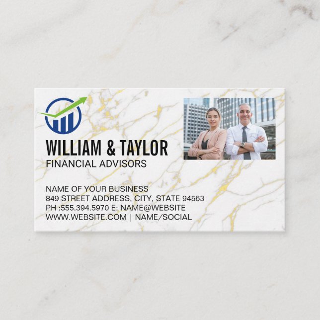 Carte De Visite Logo financier | Personnes d'affaires (Devant)