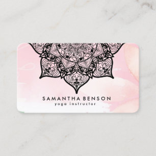 Carte De Visite Logo Fleur de Lotus Élégant Aquarelle Entreprise d