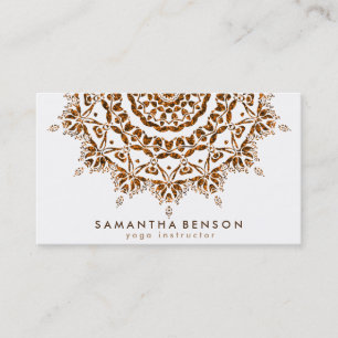 Carte De Visite Logo Fleur de Lotus Élégant Yoga