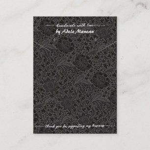 Carte De Visite Logo Fleur Noire QR Code Collier Porte Bijoux