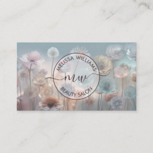 Carte De Visite Logo Fleurs Transparentes de Rêve