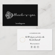 Logo floral botanique noir Logo Merci minimal